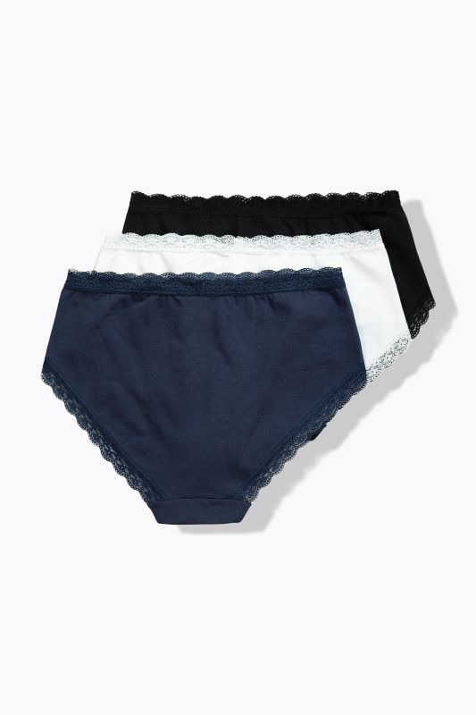 Midi briefs, 3-pack, lace trim