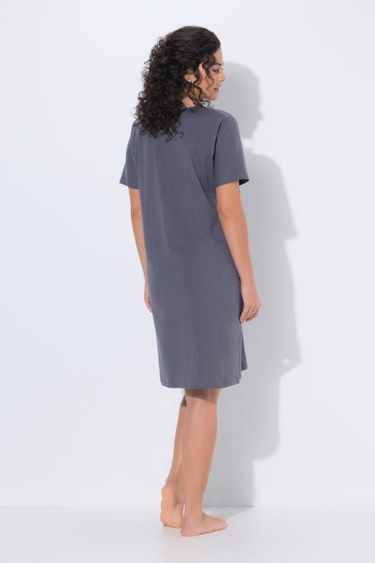 Satin Pocket Short Sleeve Nightgown