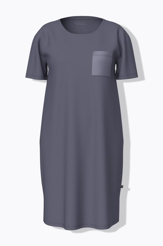 Satin Pocket Short Sleeve Nightgown