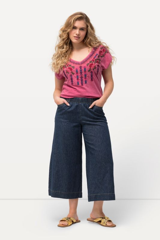 Wide Leg Denim Culottes