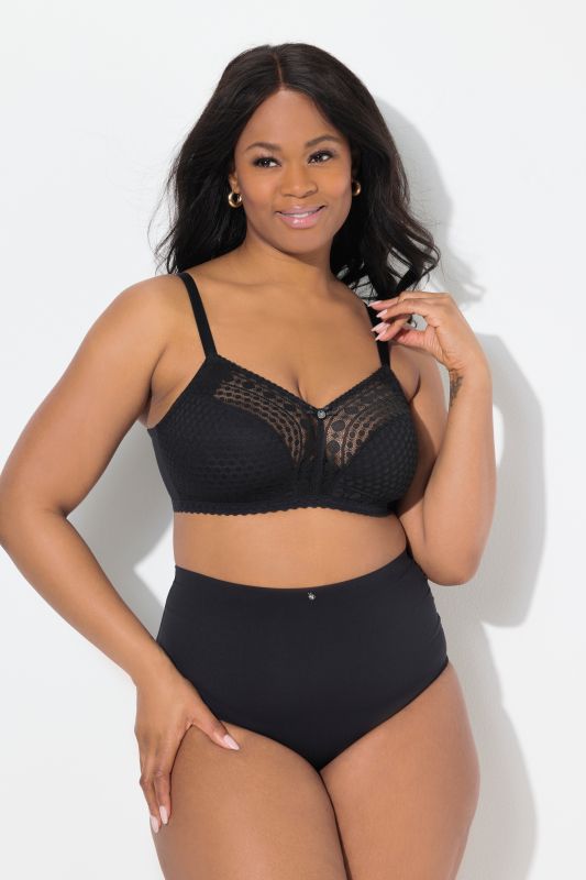 Underwire-Free Geometric Lace Bra