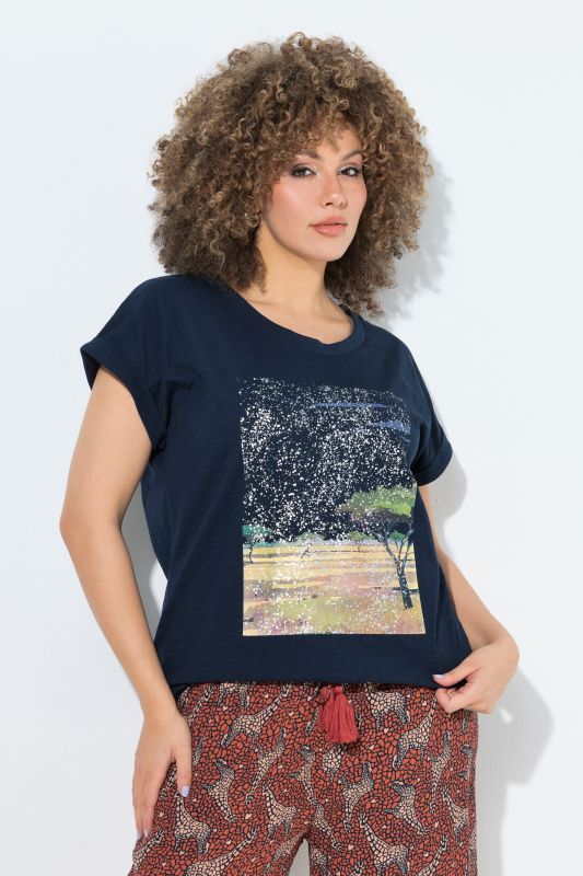 Тениска със савана принт
