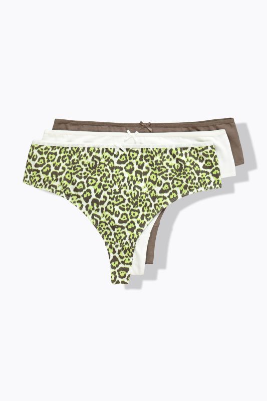 4 Pack of Thongs- Colorful Leopard