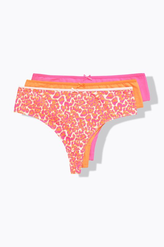 4 Pack of Thongs- Colorful Leopard