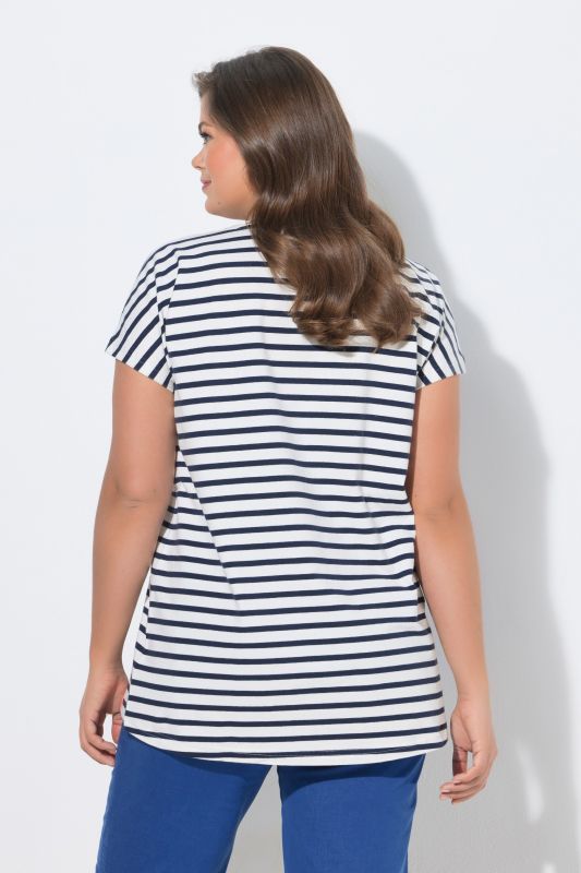 Striped Shell Print Tee