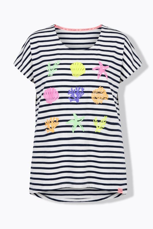 Striped Shell Print Tee