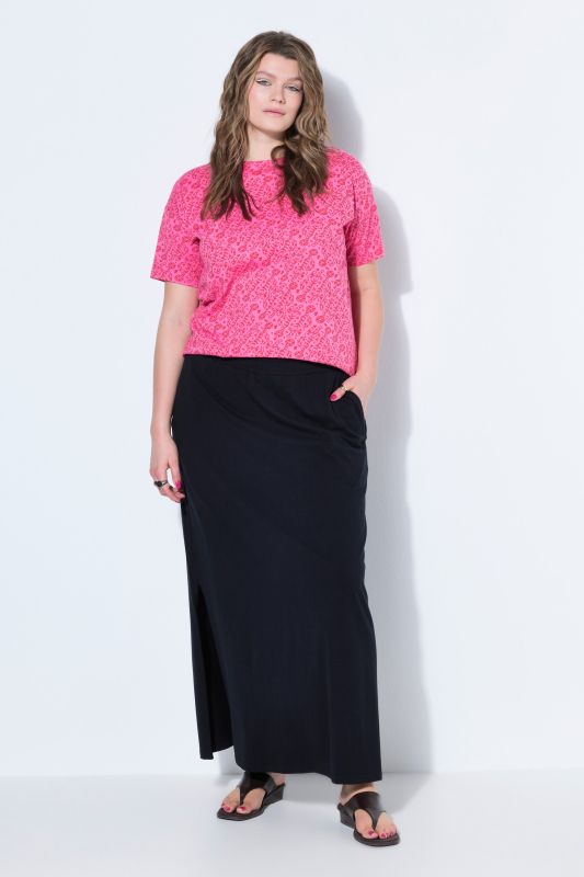 Wide Hem Jersey Long Skirt