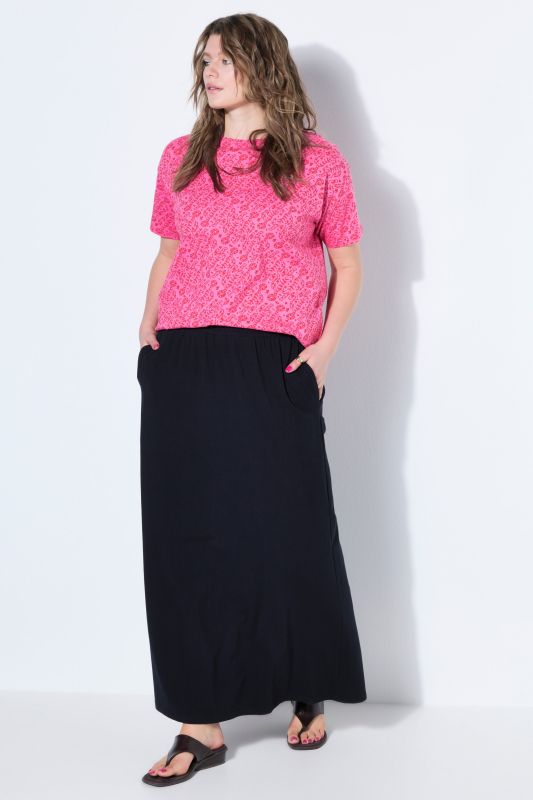 Wide Hem Jersey Long Skirt