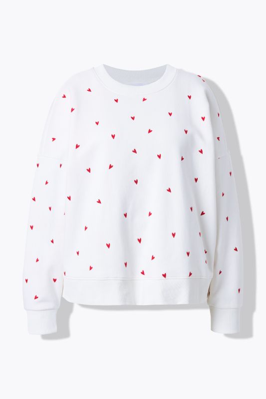 Heart Embroidered Sweatshirt