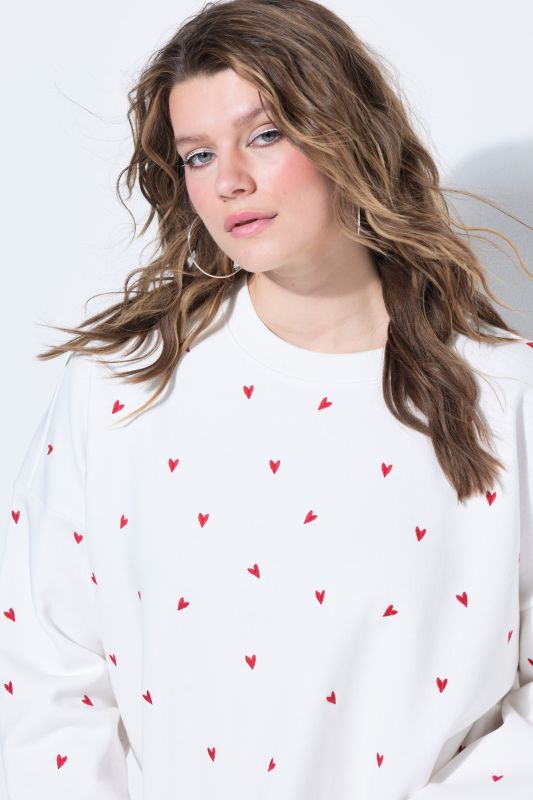 Heart Embroidered Sweatshirt