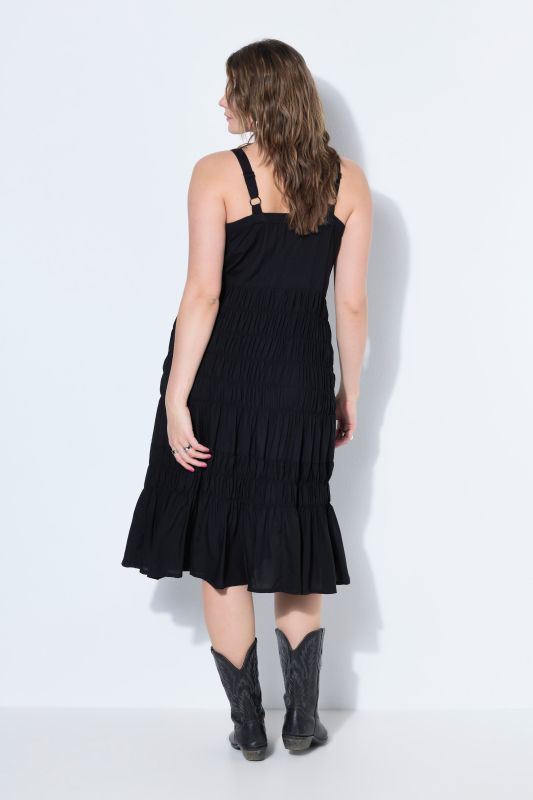 Shirred Sleeveless Dress
