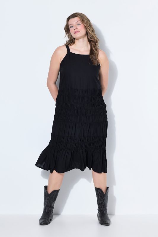 Shirred Sleeveless Dress