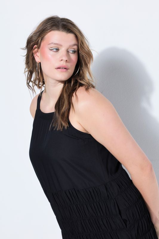 Shirred Sleeveless Dress
