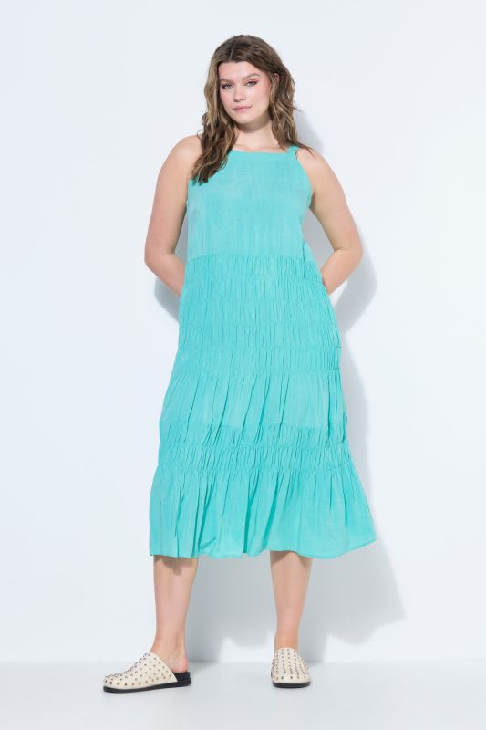 Shirred Sleeveless Dress