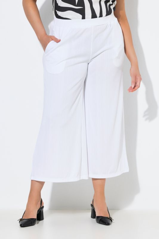 Textured Crepe Wide Leg Culottes