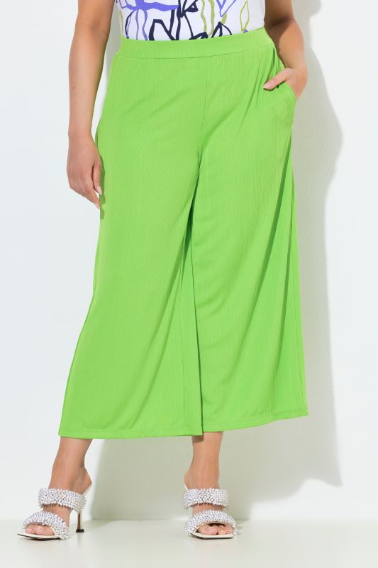 Textured Crepe Wide Leg Culottes