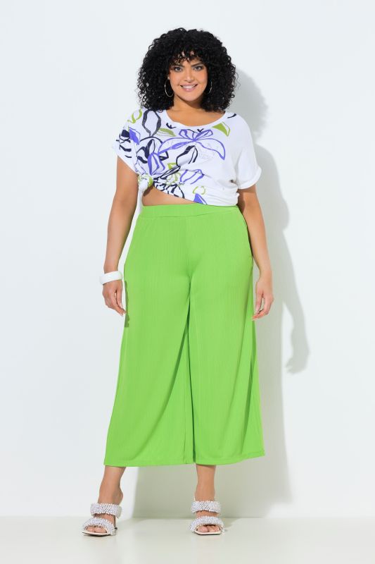 Textured Crepe Wide Leg Culottes
