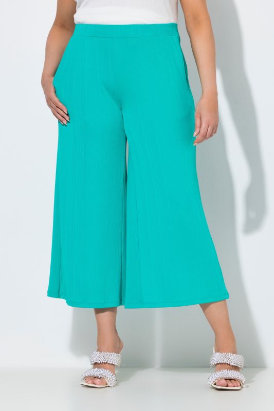 Textured Crepe Wide Leg Culottes