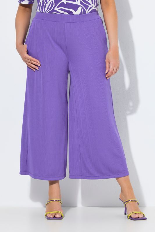 Textured Crepe Wide Leg Culottes