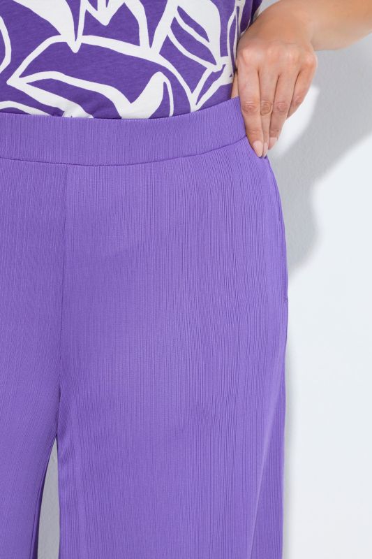 Textured Crepe Wide Leg Culottes