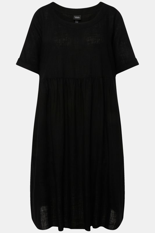 Linen Blend Short Sleeve Dress