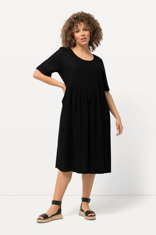 Linen Blend Short Sleeve Dress