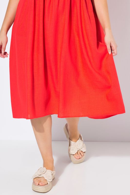 Linen Blend Short Sleeve Dress