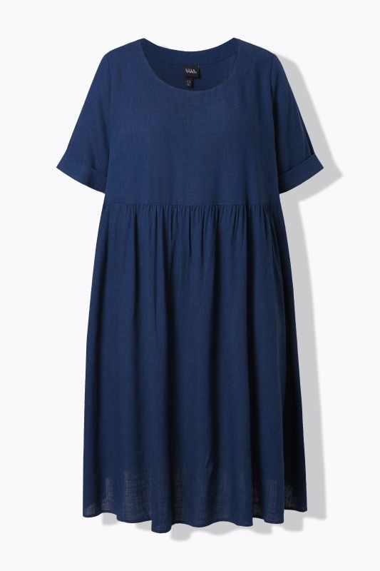 Linen Blend Short Sleeve Dress