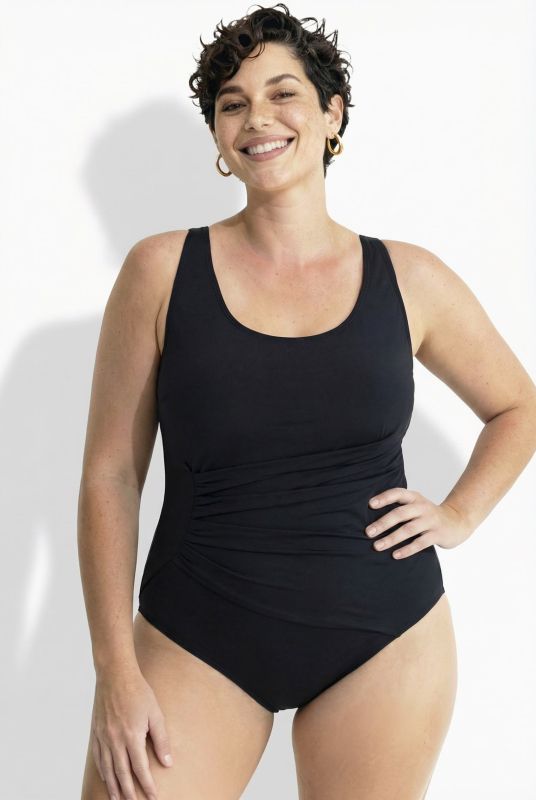 Side Gathered One Piece Swimsuit
