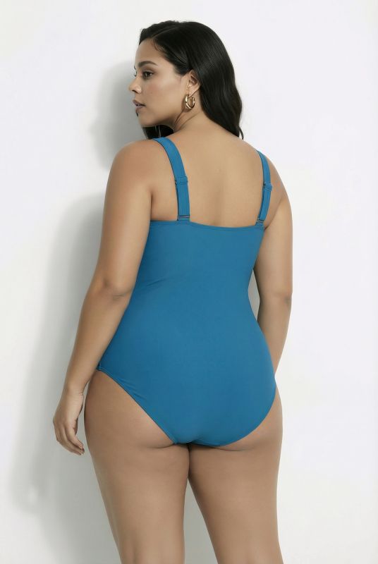 Asymmetric Color Block One Piece Swimsuit