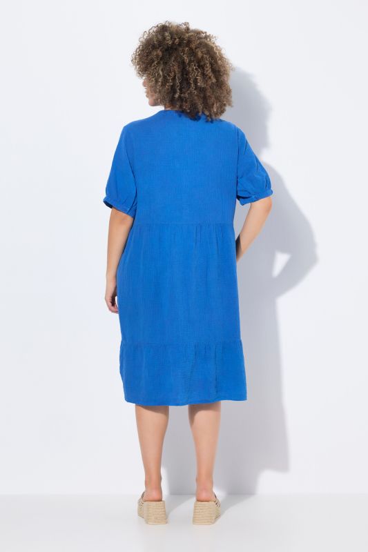 A-Line Short Sleeve Muslin Dress