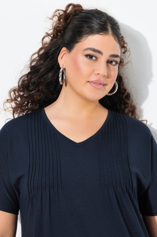 Pintick Short Sleeve V-Neck Jersey Dress