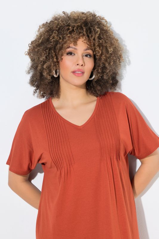 Pintick Short Sleeve V-Neck Jersey Dress