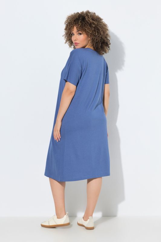 Pintick Short Sleeve V-Neck Jersey Dress