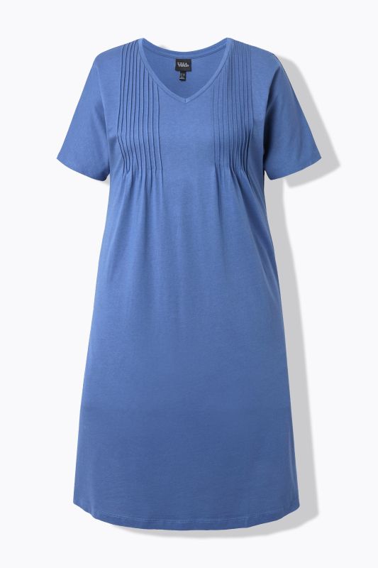 Pintick Short Sleeve V-Neck Jersey Dress