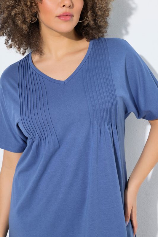 Pintick Short Sleeve V-Neck Jersey Dress