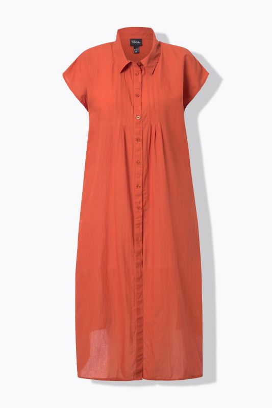 Cap Sleeve Button Down Shirt Dress