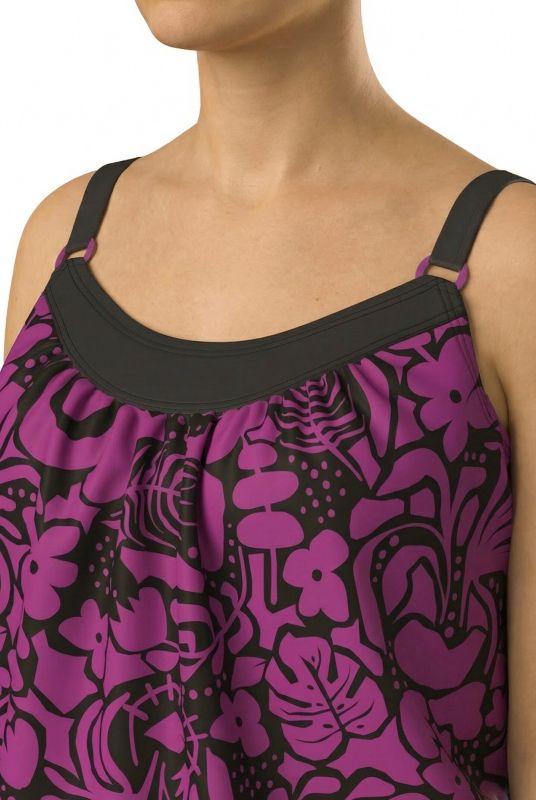 Purple Floral Shortie Tankini Set
