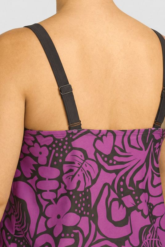 Purple Floral Shortie Tankini Set