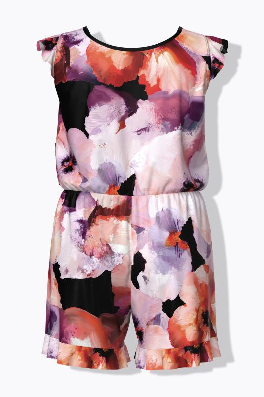 Watercolor Floral One Piece Swim Romper