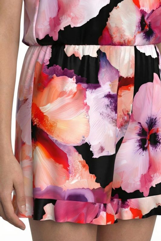 Watercolor Floral One Piece Swim Romper