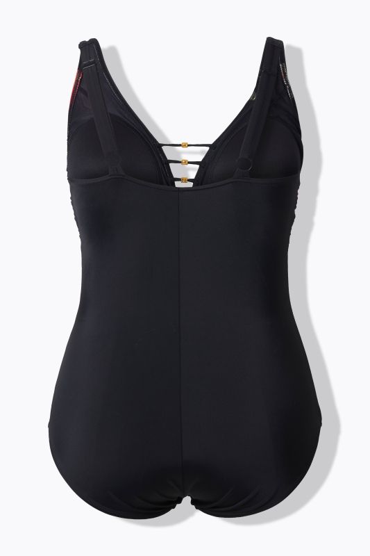 Garden Motif Sweetheart Neckline One Piece  Swimsuit