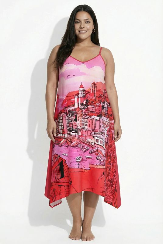 Vacation Print A-Line Dress