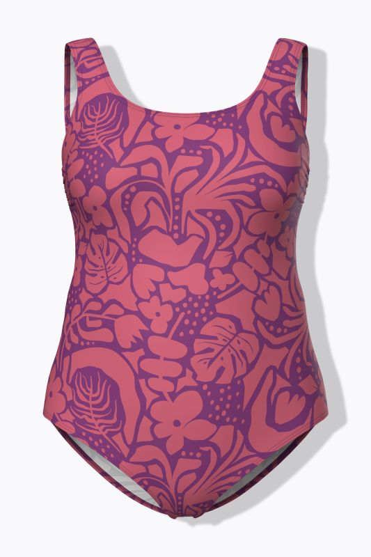 Purple Floral One Piece Swimsuit