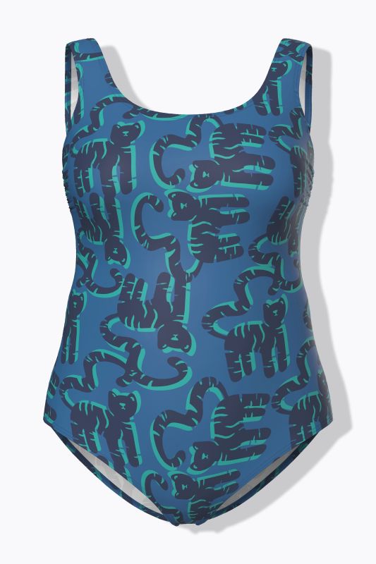 Kitty Cat Print One Piece Swimsuit