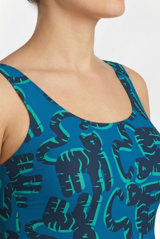 Kitty Cat Print One Piece Swimsuit