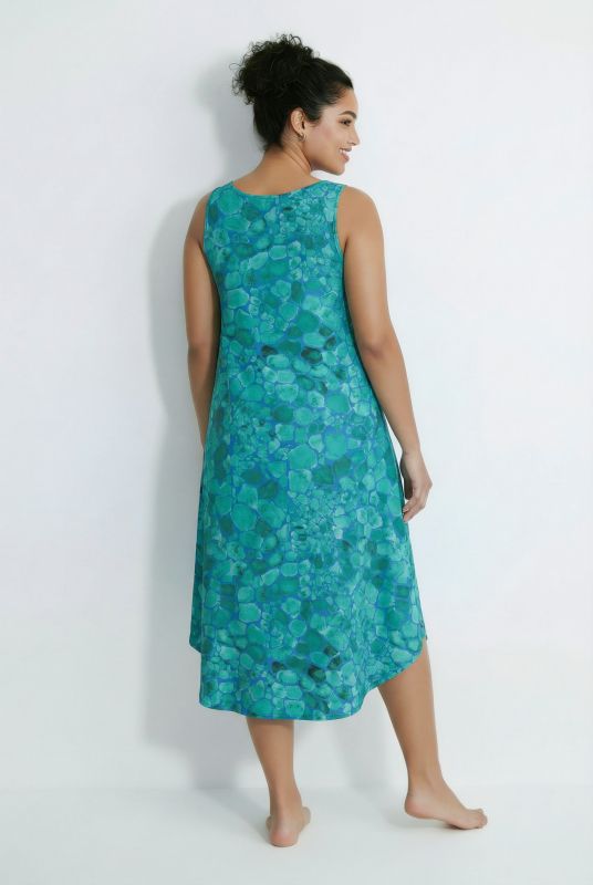 Sea Glass Print A-Line Dress