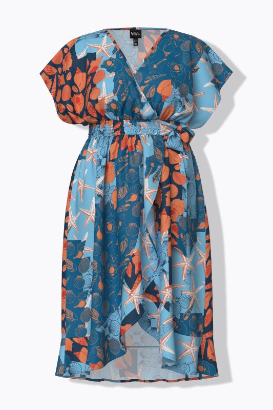 Marine Print Wrap Look Kaftan