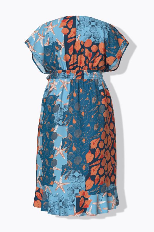Marine Print Wrap Look Kaftan