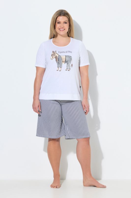 Pinstripe Donkey Two Piece Pajama Set